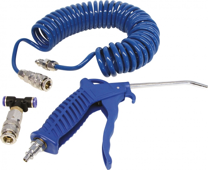 Carpoint luchtpistool + spiraalslang 5 meter blauw Carpoint luchtpistool + spiraalslang 5 meter blauw
