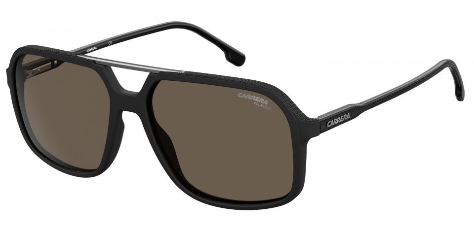 Carrera Eyewear 229/S unisex kat. 3 obdĺžnikové slnečné okuliare čiernej farby