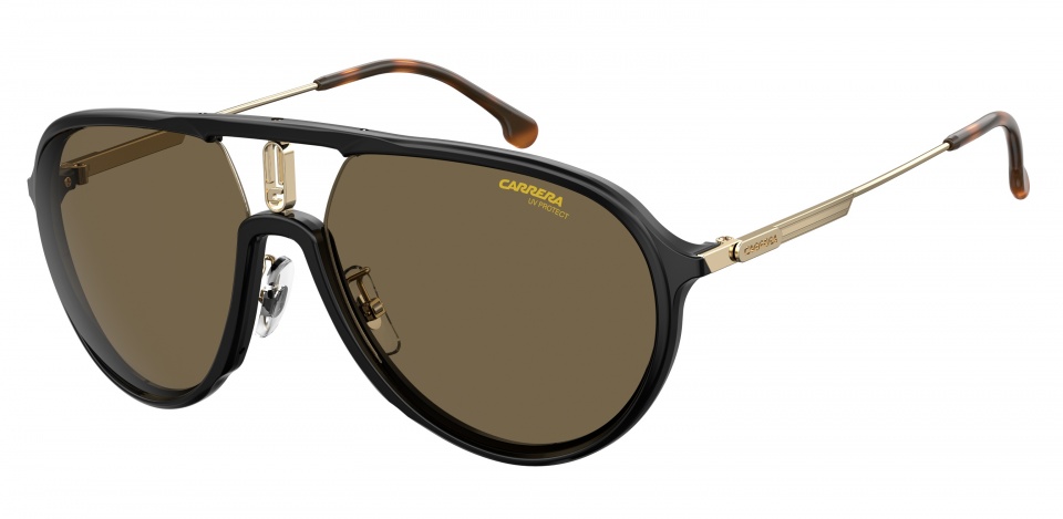 Carrera Eyewear slnečné okuliare 1026/S pilotné unisex čierne s bronzovým zorníkom