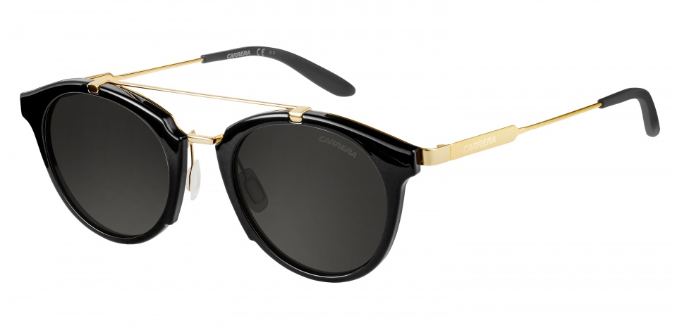 Carrera Eyewear slnečné okuliare 126/S panto pánske čierno/zlaté so sivým zorníkom