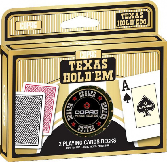 Cartamundi poker speelkaarten 63 x 88 mm zwart/rood 3 delig