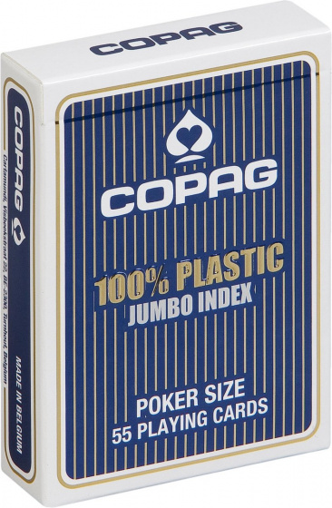 Cartamundi speelkaarten poker blauw 55 stuks