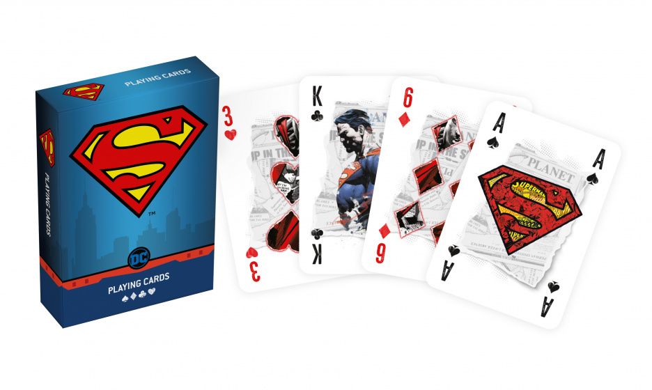 Cartamundi speelkaarten dc comics superman 8,8 cm karton