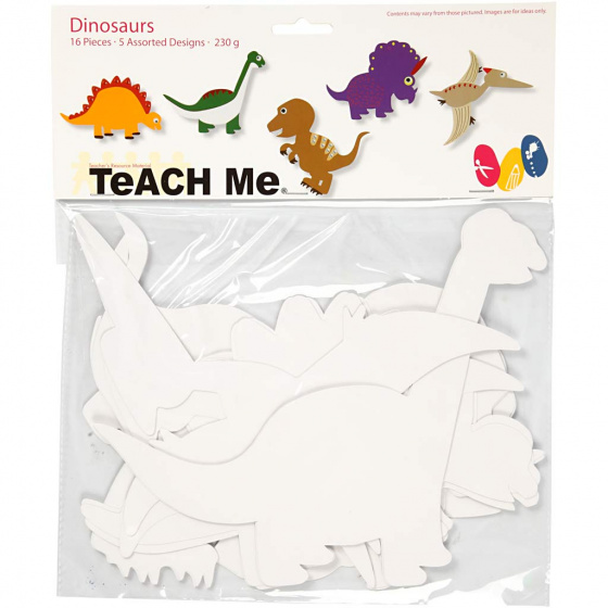 Creotime dinosauri TeACH Me 15 - 22 cm kartón biely 16 kusov
