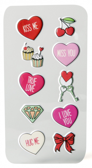 Celly 3D nálepky elektronika Love 10 ks