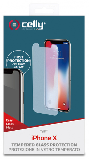 Celly ochranné sklo Easy Glass matné sklo iPhone X/XS