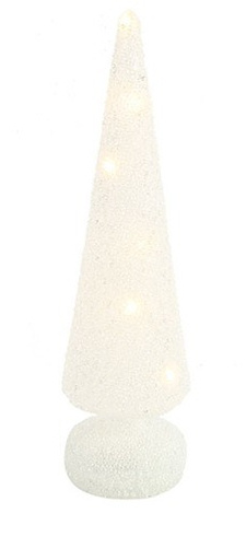 CF label stromček s oloveným sklom 34 cm biely
