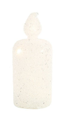 CF label sviečka s LED svetlom sklo 20 cm biela