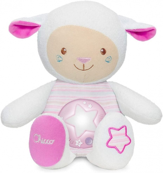 Chicco nachtlamp schaap meisjes 45 cm polyester wit/roze Chicco nachtlamp schaap meisjes 45 cm polyester wit/roze