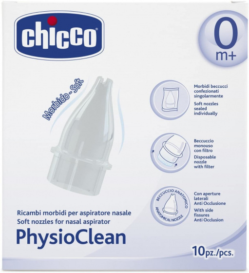 Chicco mondstukken PhysioClean transparant rubber 10 stuks Chicco mondstukken PhysioClean transparant rubber 10 stuks
