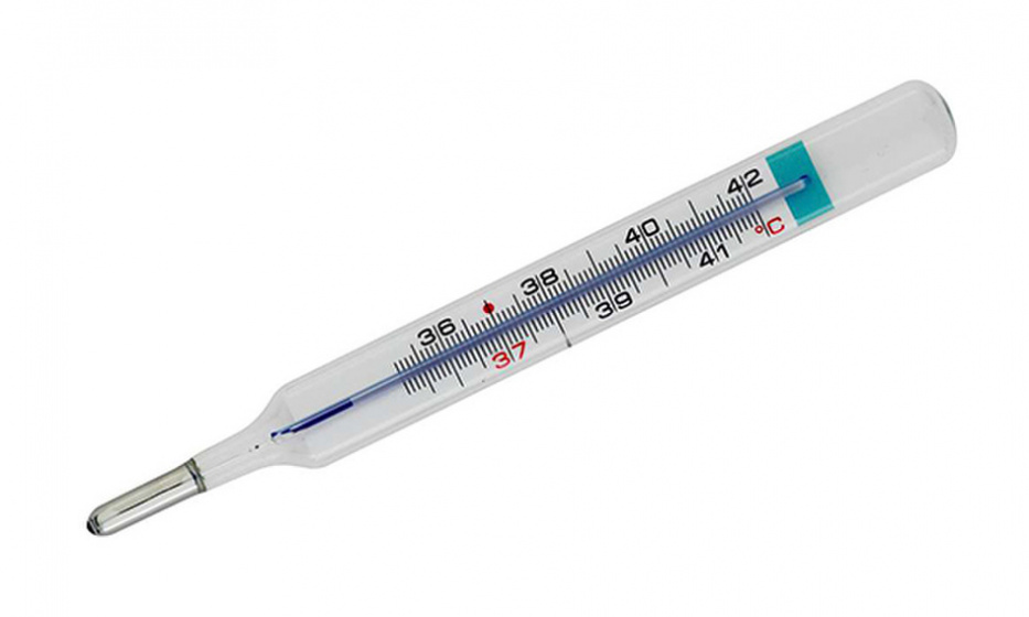 thermometer Eco mercury-free 14,5 x 3,5 cm glass white