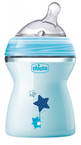 Chicco zuigfles Bimba 2m+ 250 ml polymeer/siliconen blauw