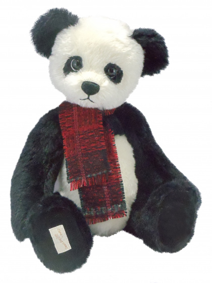 Clemens knuffelbeer panda shan shan 35 cm pluche zwart/wit