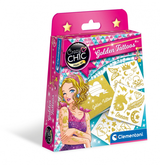 Clementoni neptattoos en joy meisjes goud 7 delig