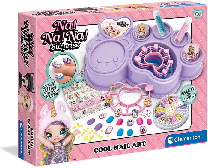 Clementoni versier je nagels na!na!na! surprise paars 2 delig