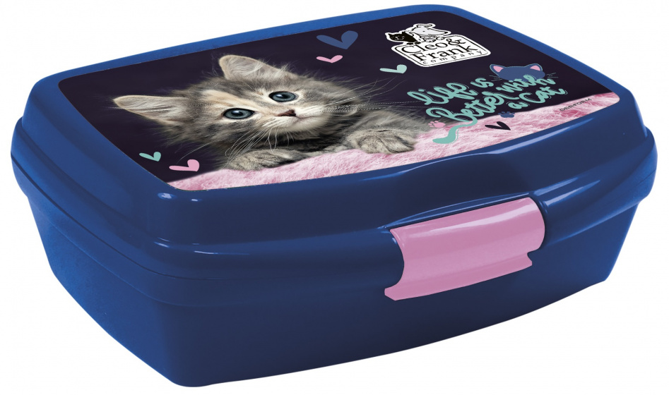 Cleo & Frank broodtrommel 17 x 13 x 6 cm donkerblauw