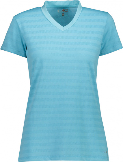 T-shirt ladies polyester/elastane light blue size 34