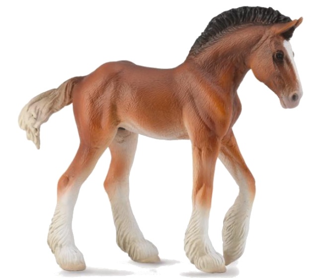 Collecta paarden clydesdale veulen 11 cm bruin