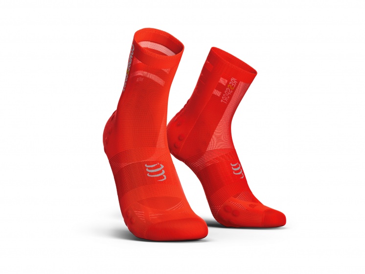 Compressport ultralight v3.0 fietssokken rood maat 35 38