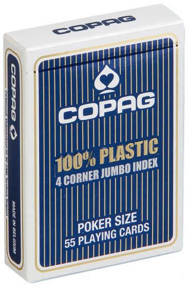 Copag speelkaarten 6,3 x 8,8 cm pvc blauw 55 delig