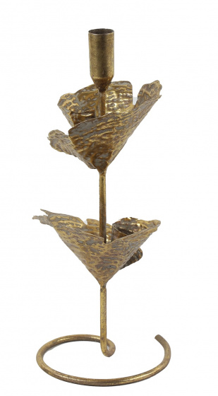 Non-Branded svietnik Helene 15 x 34 cm oceľ zlatá