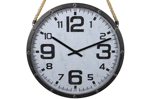 TOM hodiny Luke okrúhle 58 cm oceľ/nikel šedá