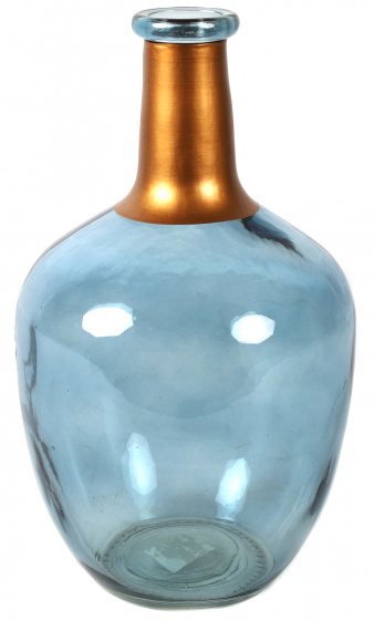 Non Branded vaas Babet 18 x 18 x 30 cm glas blauw/koper Non Branded vaas Babet 18 x 18 x 30 cm glas blauw/koper