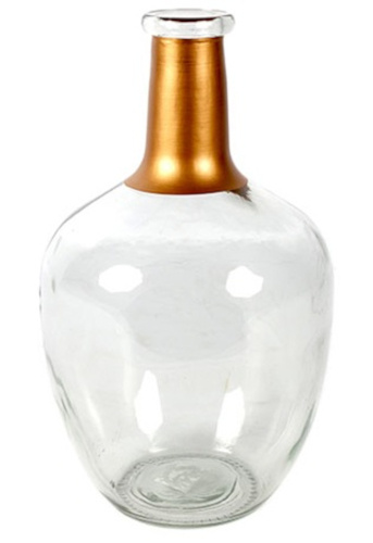 TOM váza Babet 30 x 18 cm sklo zlatá/transparent