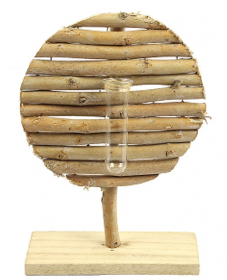 TOM váza Hinne 5 x 20 x 29,5 cm drevo prírodné/biela
