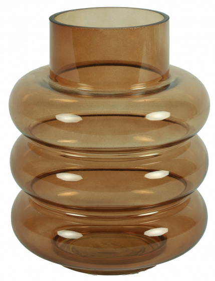 TOM váza Nikky 17 x 17 x 22,5 cm sklenená hnedá