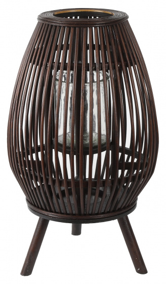Non-Branded windlicht Jenna 27 x 27 x 46 cm drevo hnedá