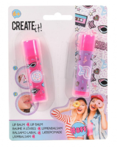 Create It! lippenbalsem meisjes roze 2 delig