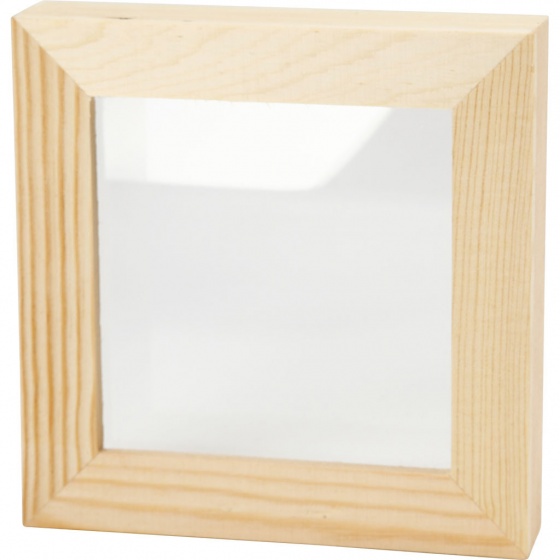 Creative houten fotolijst 3D dubbel glas 12,3 x 12,3 cm Creative houten fotolijst 3D dubbel glas 12,3 x 12,3 cm
