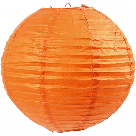 Creative lampion rijstpapier 20 cm oranje per stuk