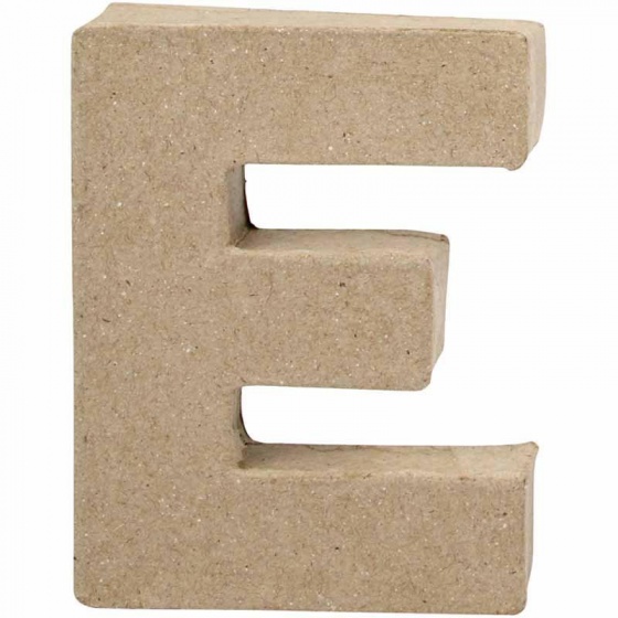 Creative letter e papier mâché 10 cm