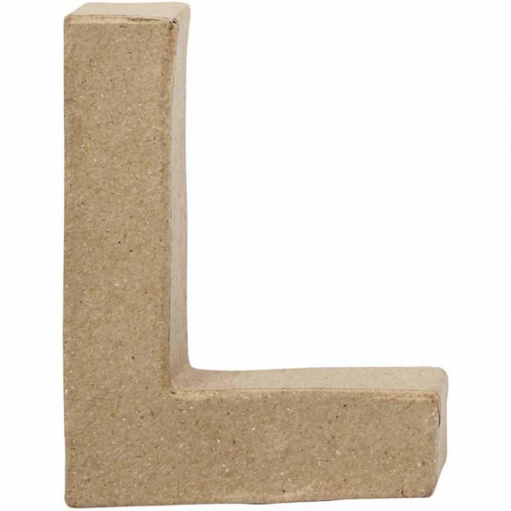 Creative letter l papier mâché 10 cm