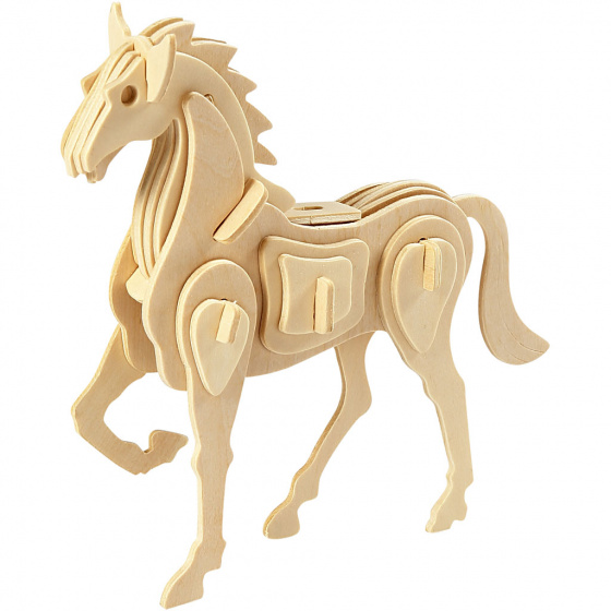 Creotime 3D Houten constructie set paard 18 x 4,5 x 16 cm Creotime 3D Houten constructie set paard 18 x 4,5 x 16 cm