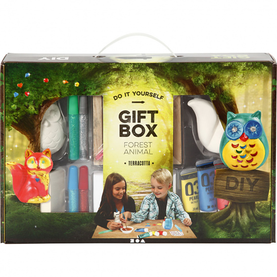 Creotime cadeaubox bosdieren terracotta 19 delig