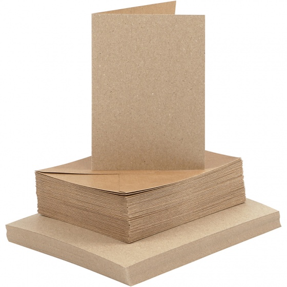 Creotime karty s obálkami 10,5 x 15 cm 50 sád krém