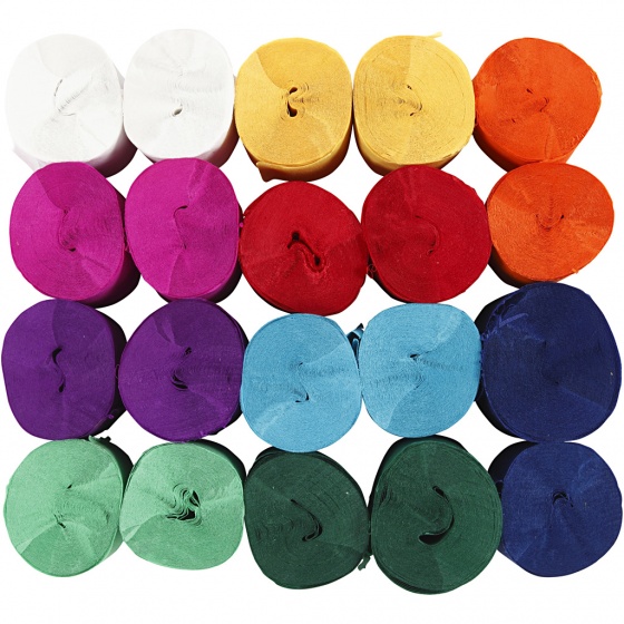 Creotime crêpepapier 20 m 5 cm 20 stuks multicolor