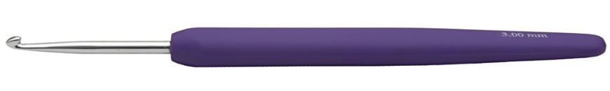Creotime ergonomische haaknaald paars 3 mm 13,3 cm