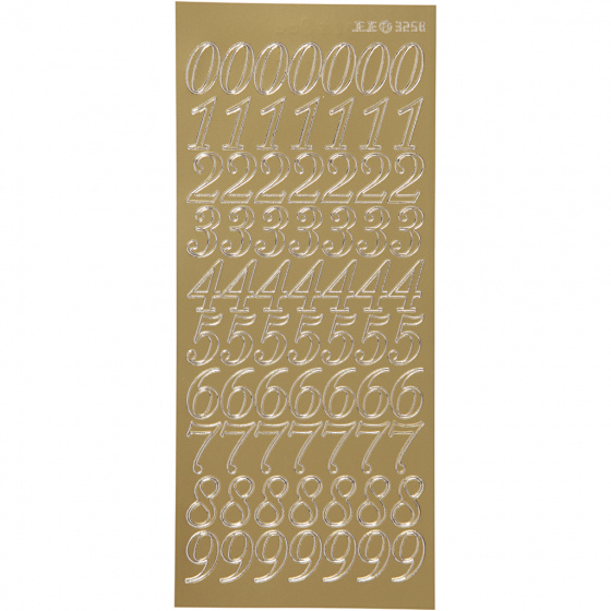 Creotime foliestickers cijfers 70 stuks goud