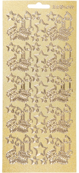 Creotime foliestickers kaarsen 1 stickervel goud