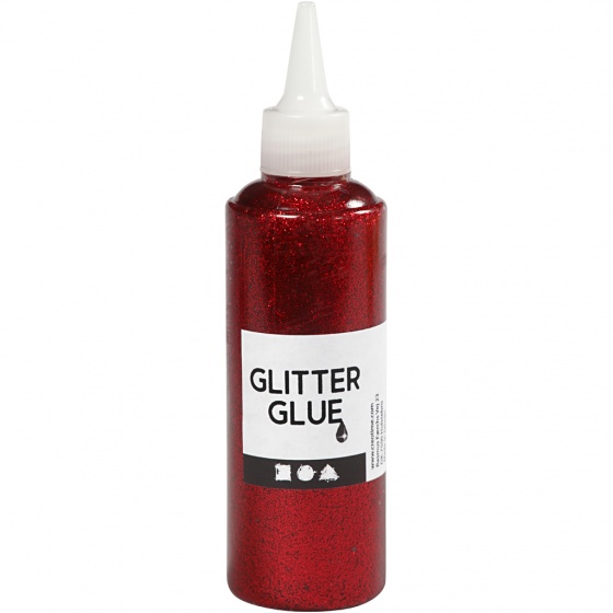 Creotime glitterlijm rood 118 ml