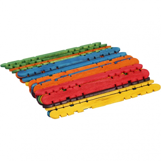 Creotime houten knutselset constructie 11,5 cm multi 30 stuks