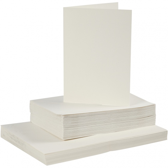 Creotime karty s obálkami 10,5 x 15 cm 50 sád krém