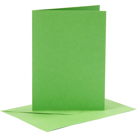 Creotime kaarten met enveloppen 10,5 x 15 cm 6 stuks groen