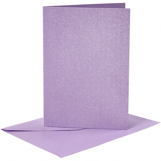 Creotime Karty s obálkami 10,5 x 15 cm 4 kusy fialovej farby
