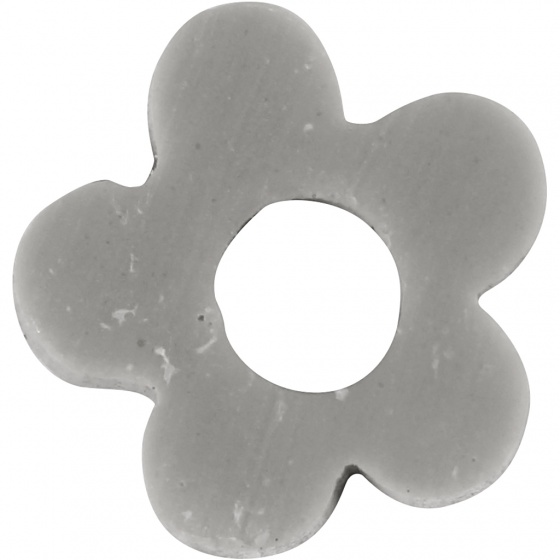 Creotime klei kralen bloemen grijs 6 mm 145 stuks