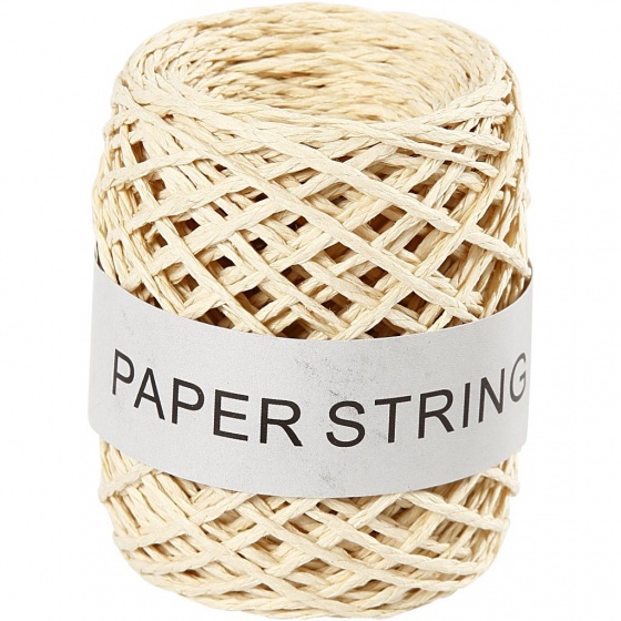 Creotime koord paper string 1 mm beige 50 meter per bol